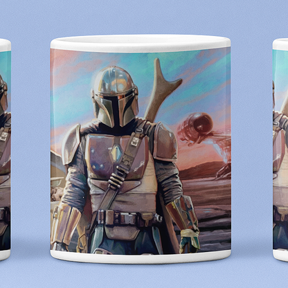 Mando with Grogu Coffee Mug 11oz - By Switzer Kreations