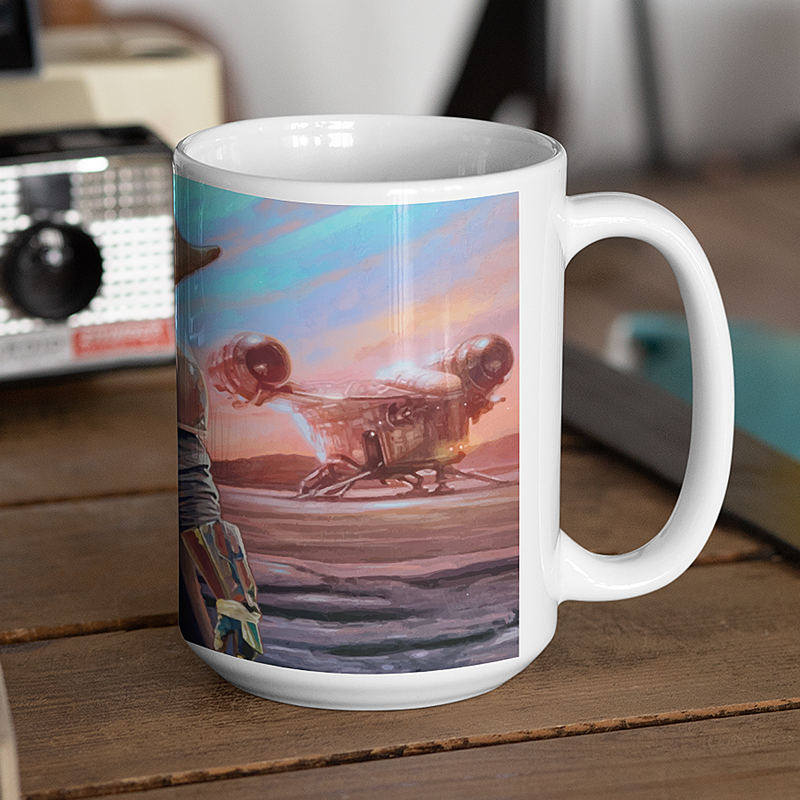 Mando with Grogu Coffee Mug - By Switzer Kreations – Switzer