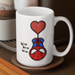 Spidey Heart Ceramic Coffee Mug 15oz | By Switzer Kreations