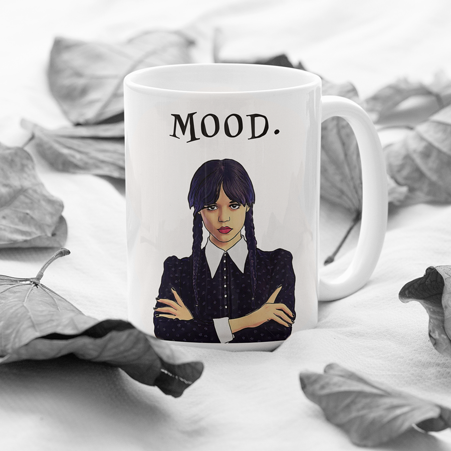 Wednesday Addams Mood Mug 15oz | By Switzer Kreations