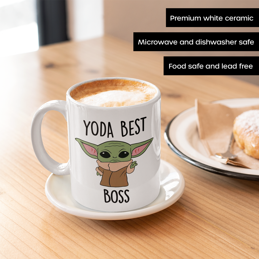 Yoda Best Boss Coffee Mug Care | By Switzer Kreations